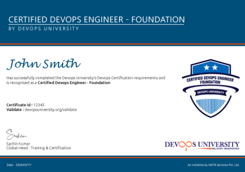 Certified DevOps Engineer Foundation Certificate